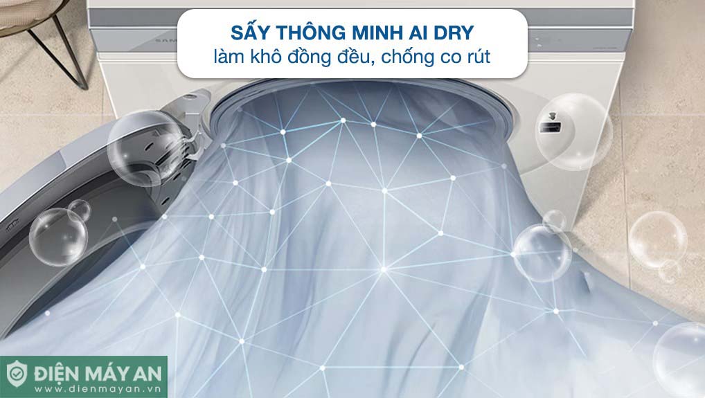 Máy Sấy Bơm Nhiệt Samsung Bespoke AI 9 Kg DV90BB9440GH/SV